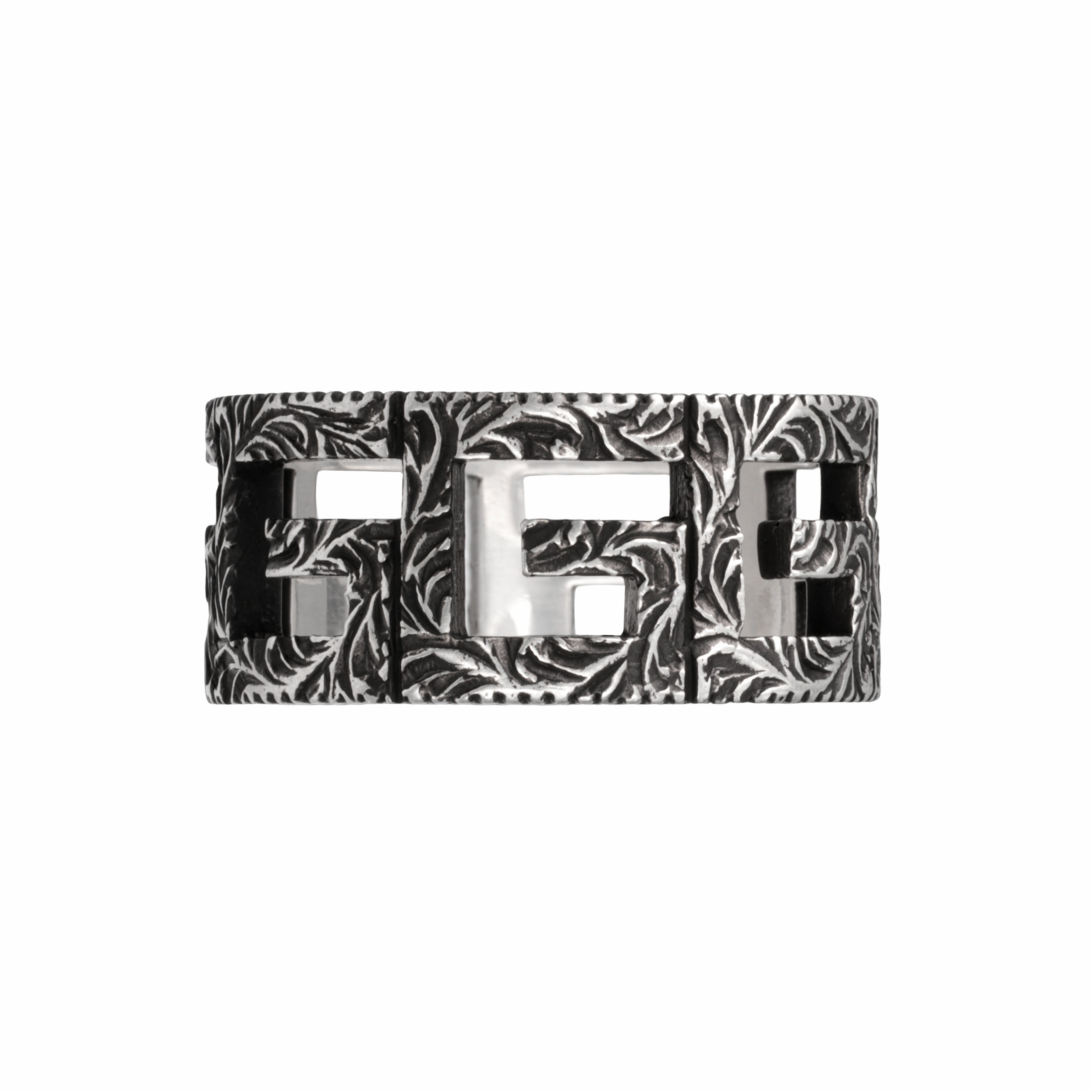 Кольцо Gucci Cube (черно-серебристое)