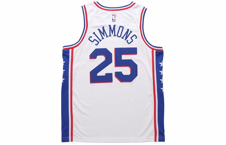 Мужская баскетбольная майка Nike NBA 76ers Simmons #25 (белая) — фото 2