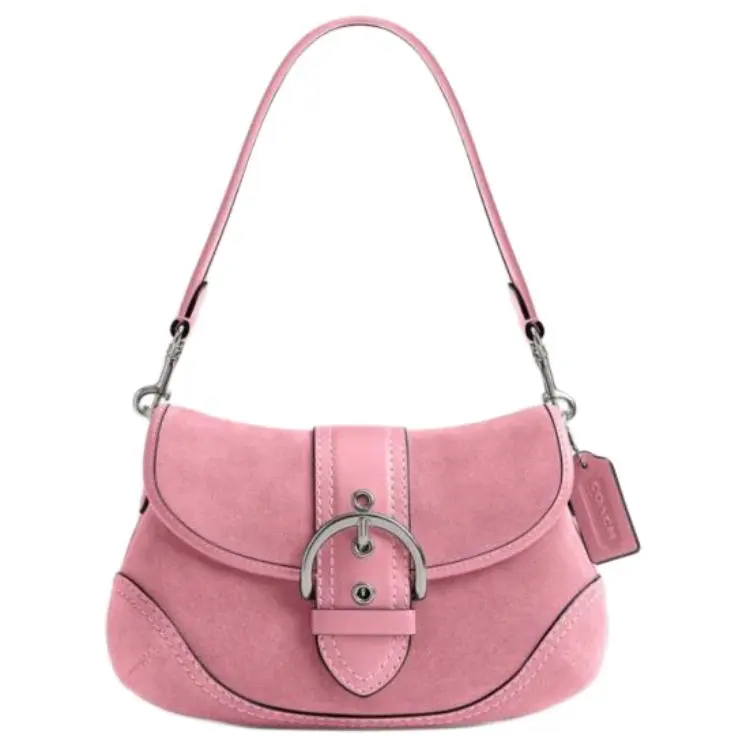 COACH Soho Cow Leather Shoulder Bag Large Women's Authentic Pink