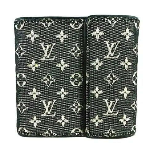 LOUIS VUITTON Canvas With Leather Coin Purse Wallet Mini Women's Black