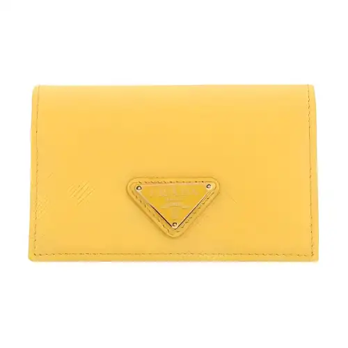 PRADA Saffiano Fashion Trend Leather Wallet Women's Yellow