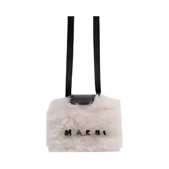 MARNI Wool One Shoulder Crossbody Earphone Case Women's White