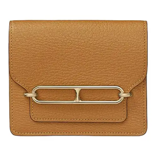 HERMES Roulis Goatskin Pig Nose Fanny Pack Women's Sparrow Wood