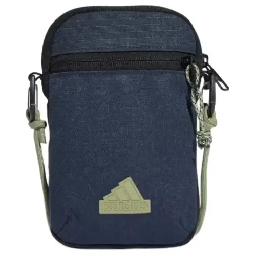 Adidas Nylon Shoulder Bag, Crossbody Bag Small Unisex Black Aurora Ink