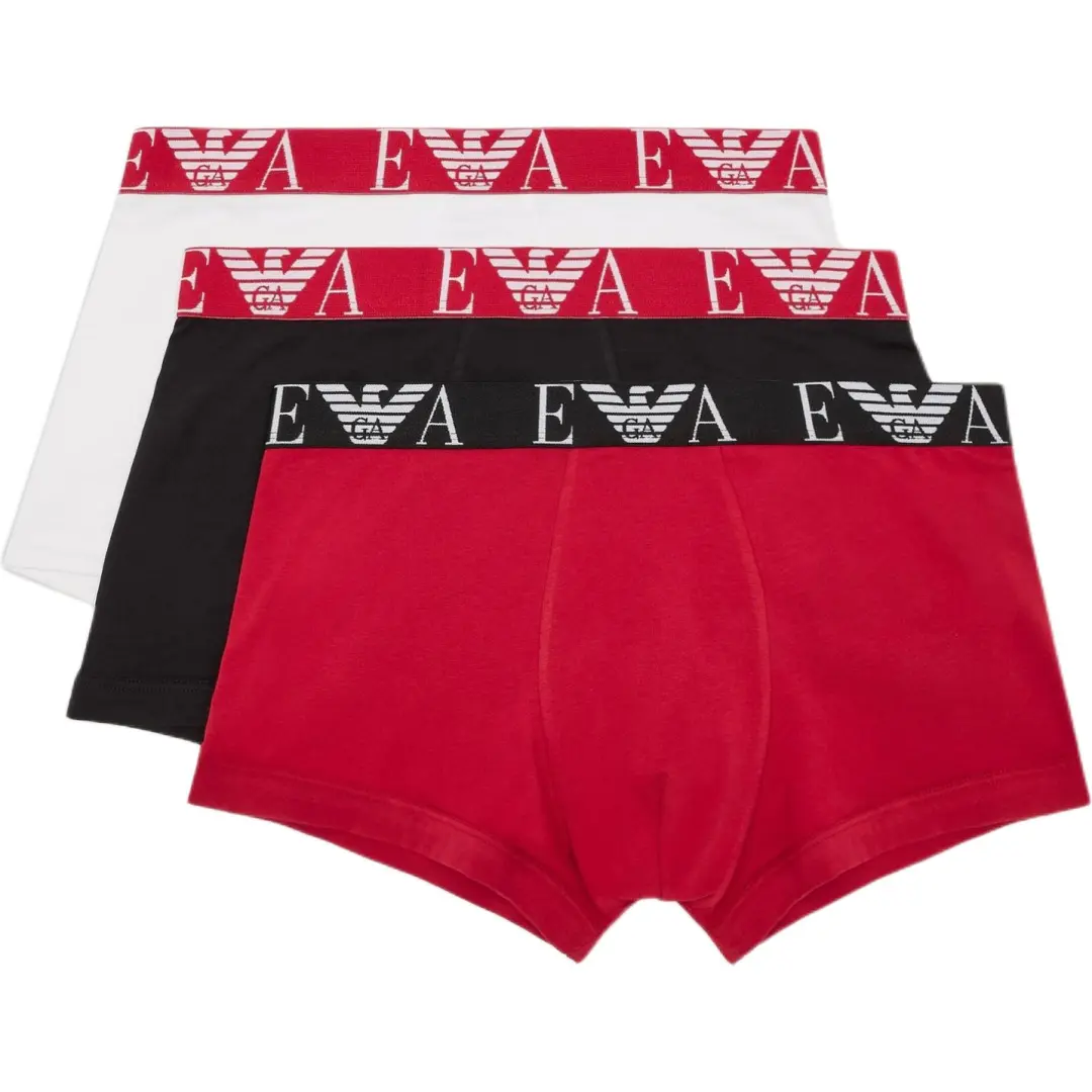 EMPORIO ARMANI Three pack Of Boxer Briefs With Bold Monogram Logo