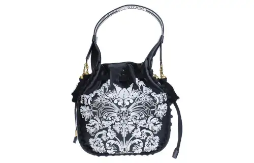 DIOR Sheepskin Bucket Bag, Handbag, Shoulder Bag Women's Black & White
