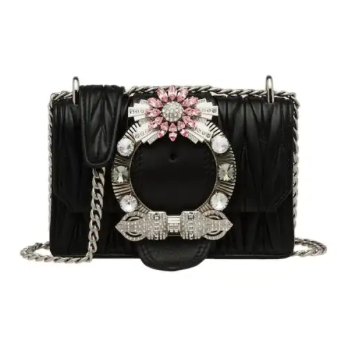 MIU MIU Sheepskin Shoulder Bag, Crossbody Bag Women's Black