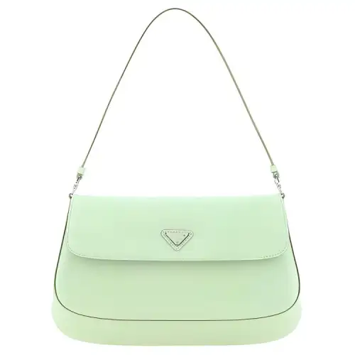 PRADA Crossbody Bag Leather Handbag Unisex Light Green
