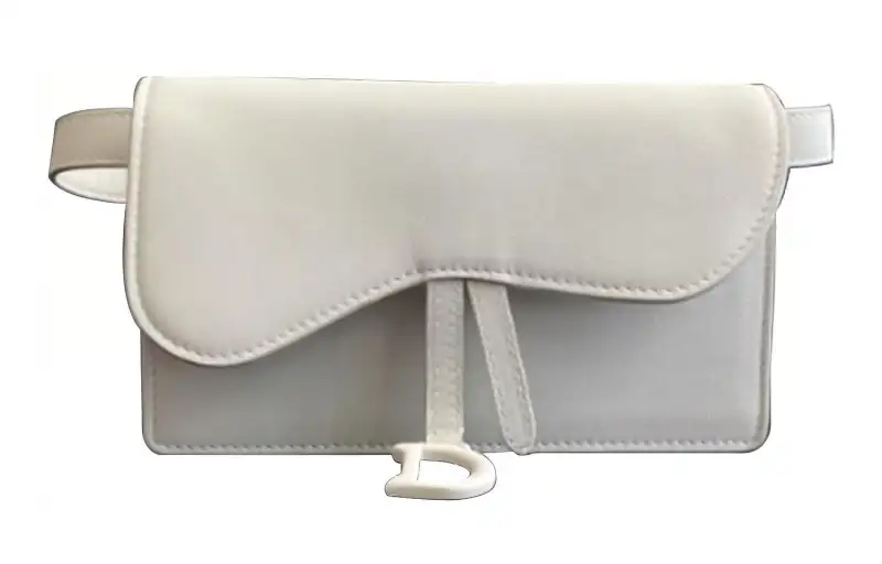 DIOR Saddle Matte Cow Leather Saddle Bag, Crossbody Bag, Fanny Pack Women's White
