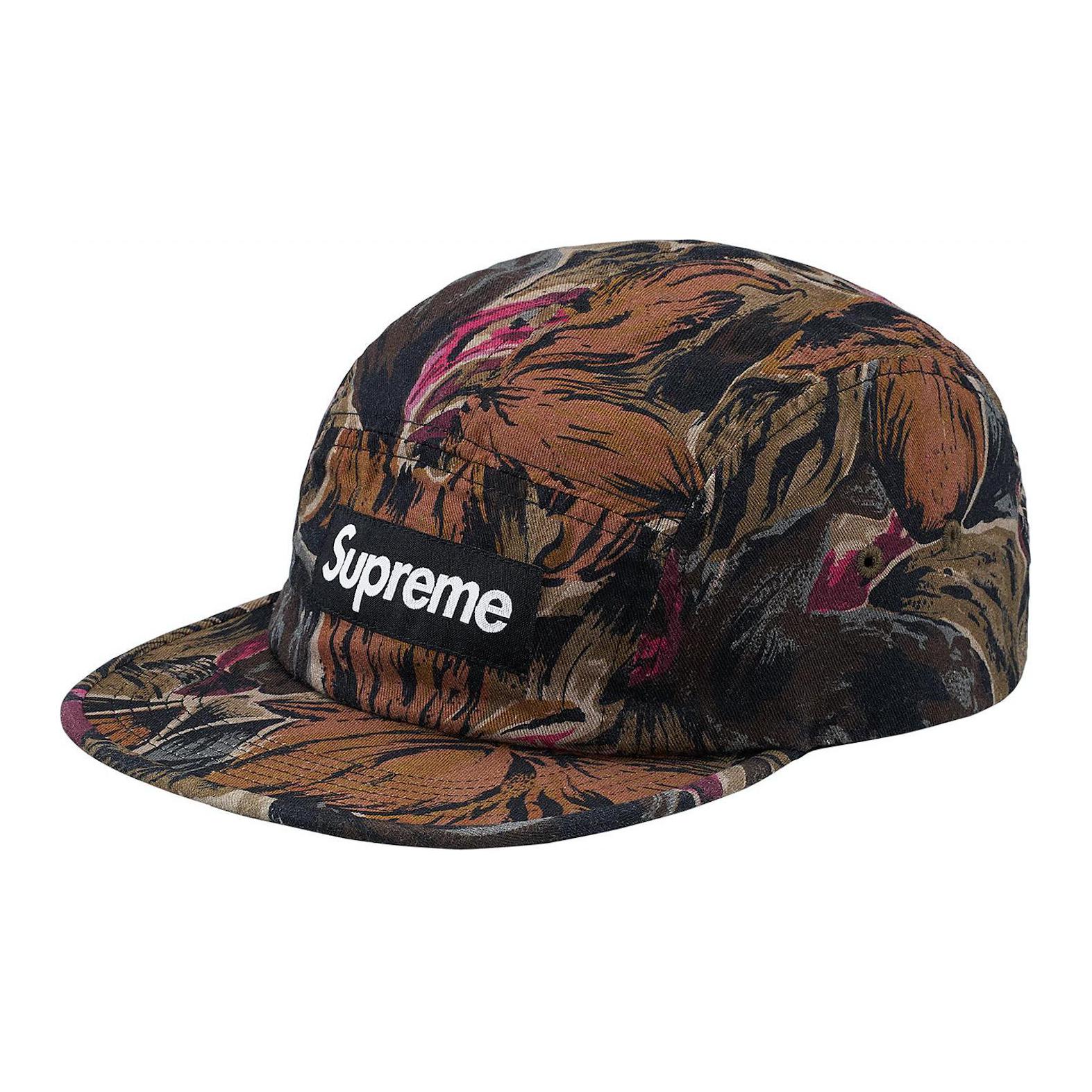 Кепка Supreme FW17 Painted Floral Camp Cap (черная)