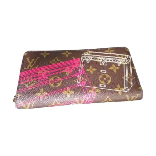 LOUIS VUITTON Zippy Monogram Canvas Wallet Unisex Brown