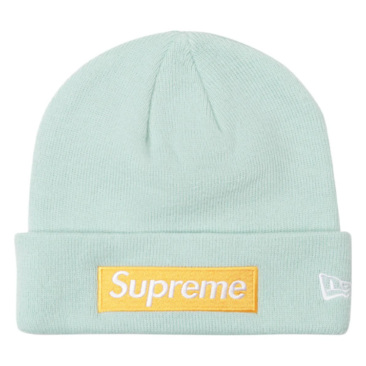Шапка Supreme x New Era FW17 Box Logo Beanie (синяя)