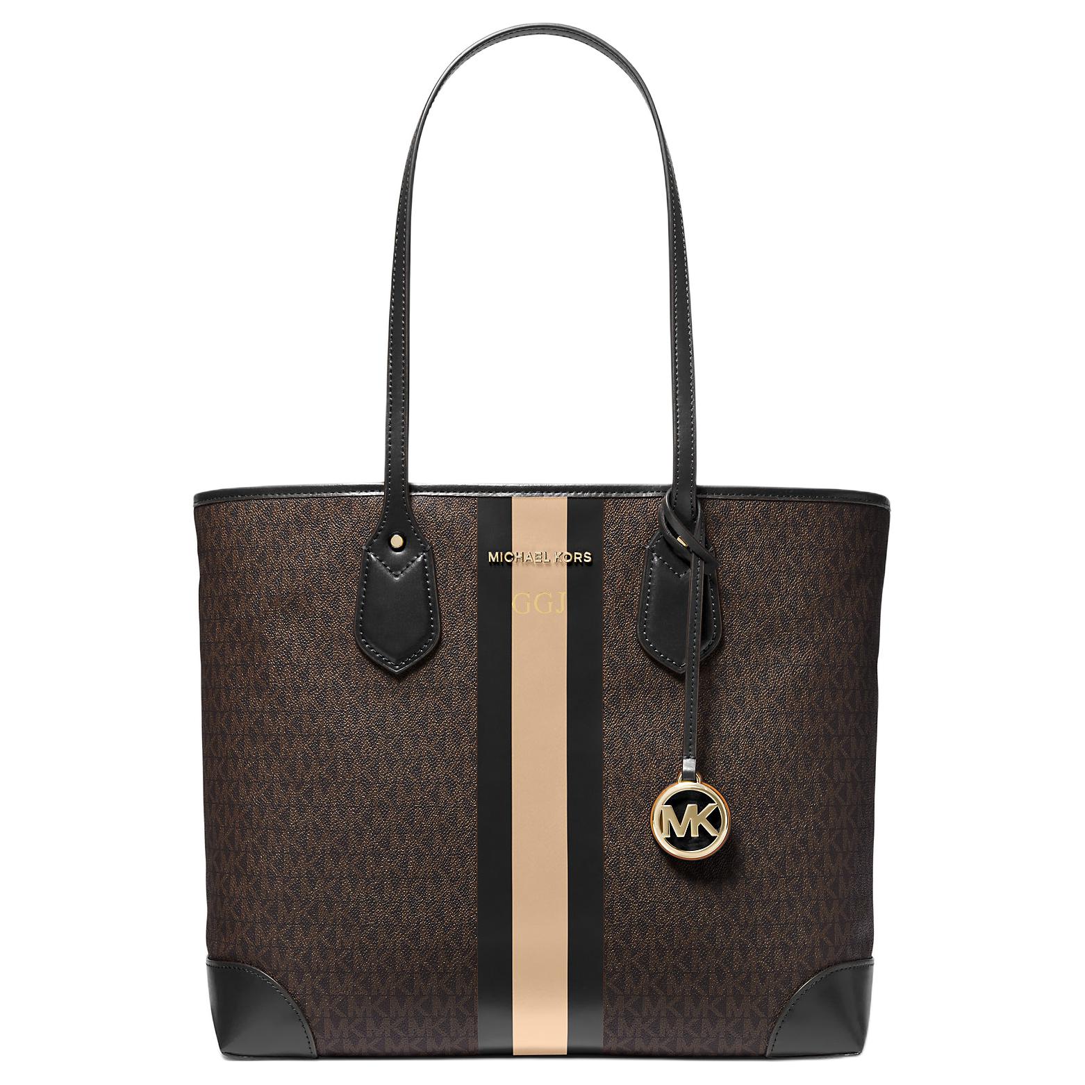Женская сумка MICHAEL KORS MICHAEL KORS Eva LOGO Tote (темно-коричневая)