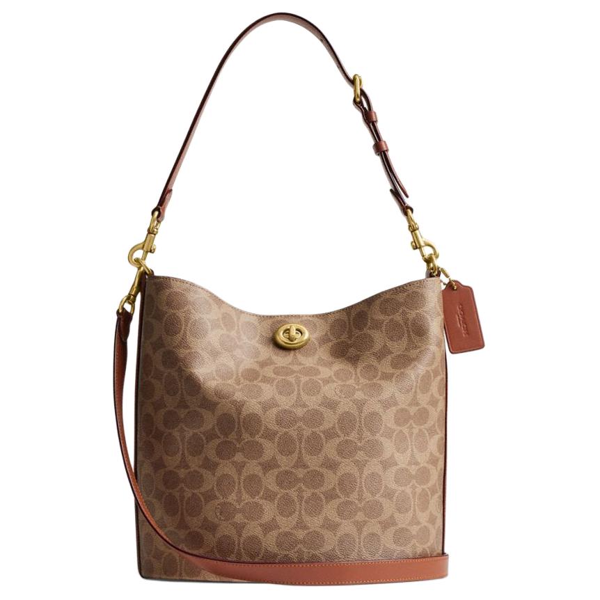 Женская сумка COACH Willow 28 (коричнево-карамельная)