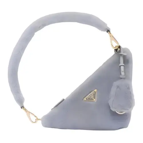 PRADA Faux Fur Fuzzy Bag, Shoulder Bag, Handbag Women's Gray