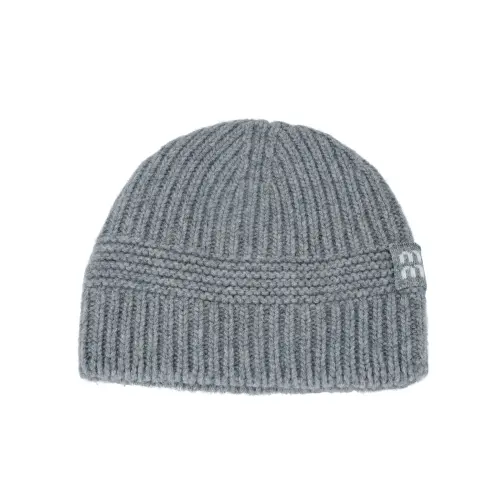 MIU MIU Logo Intarsia Knitted Beanie
