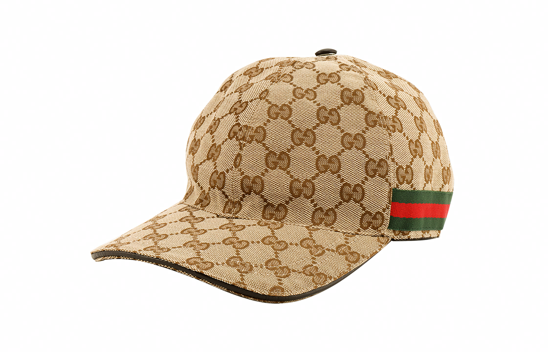 Мужская бейсболка Gucci с узором GG (коричневая)