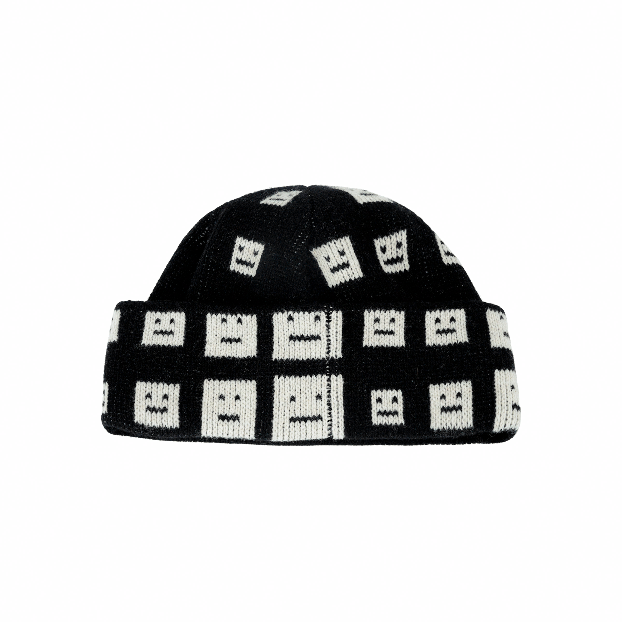 Женская шапка Acne Studios (черно-белая)
