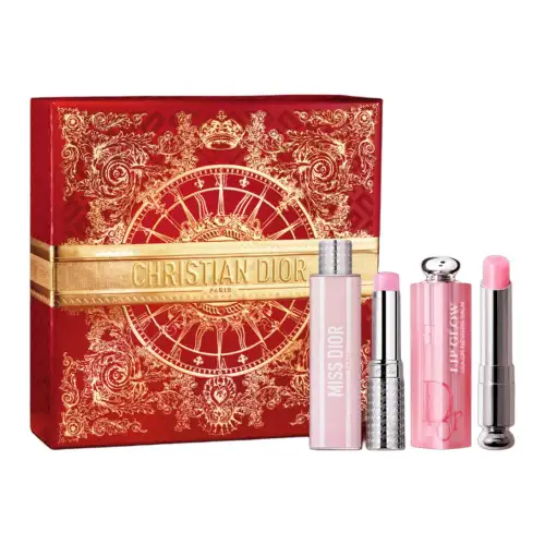DIOR Enchanting Color Changing Lipstick Floral Sweetheart Scented Balm Set, Radiant Gold Lucky Box Limited Edition
