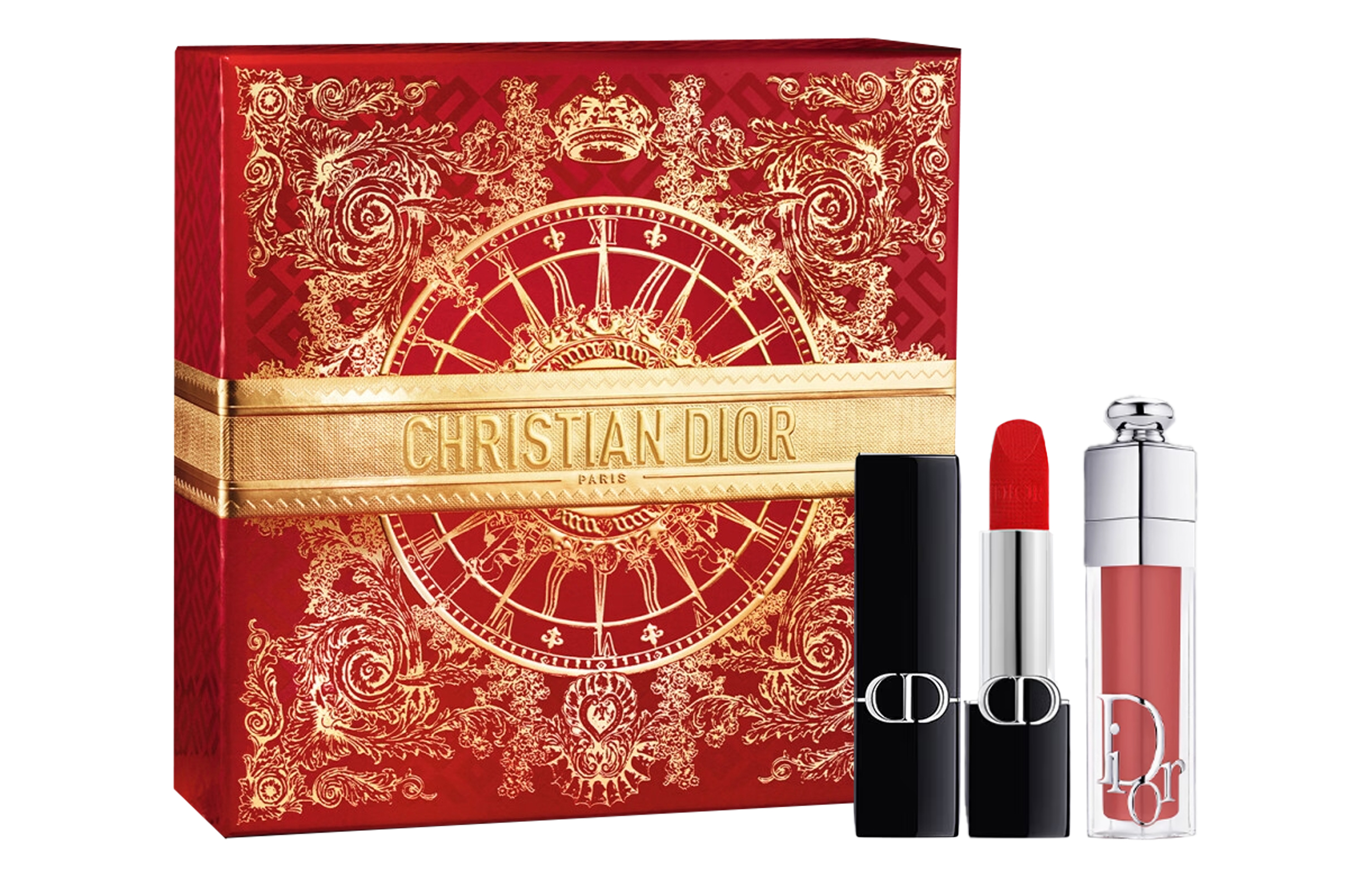 Косметический набор Dior Rouge & Lip Maximizer (золотой)