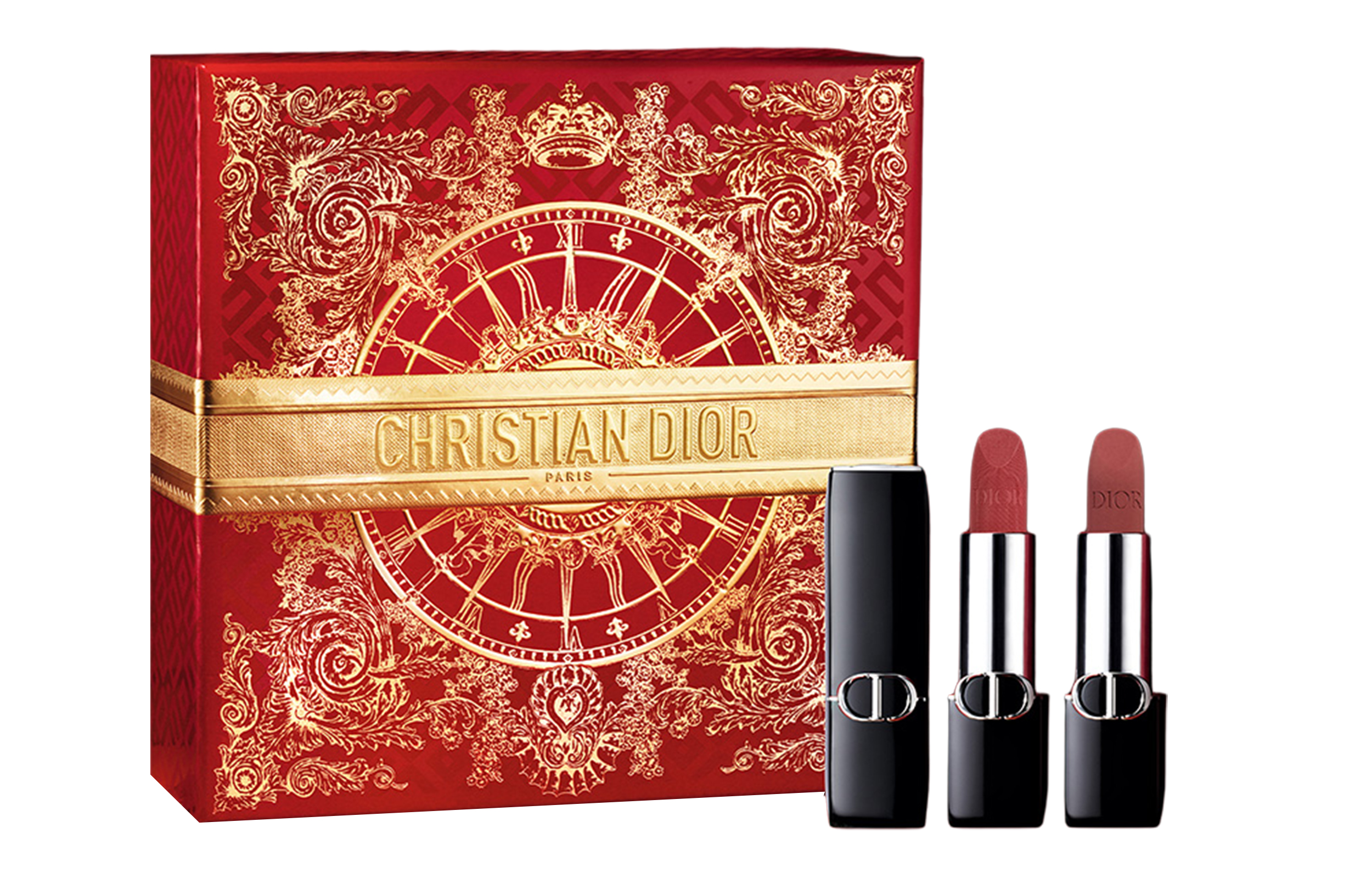 DIOR Dior Intense Blue Gold Soft Mist Lipstick Double Pack Bright Gold Lucky Limited Gift Box Soft Mist Matte Silky Easy to Color Lasting Color