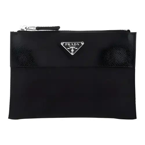 PRADA Leather Handbag Men's Black