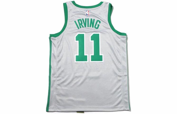 Мужская футболка Nike NBA Kyrie Irving City Edition Swingman Jersey (серо-зеленая) — фото 2
