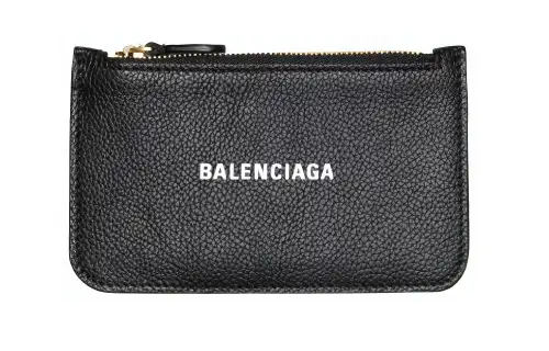 Balenciaga Grained Calfskin Wallet Unisex Black