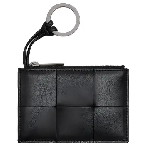 Bottega Veneta Cow Leather Key Pouch Men's Black