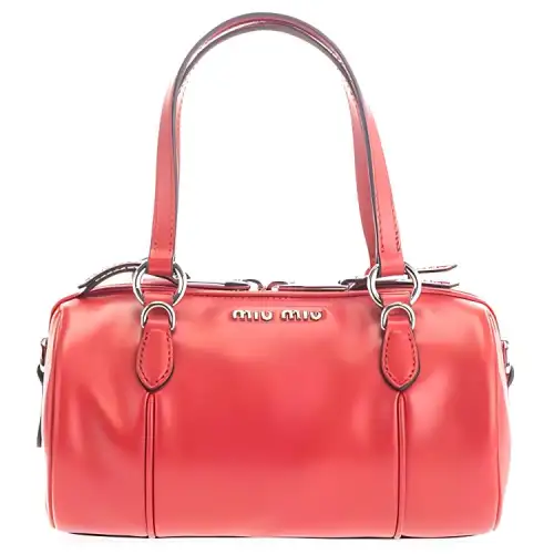 MIU MIU Leather One Shoulder Handbag Women's Red