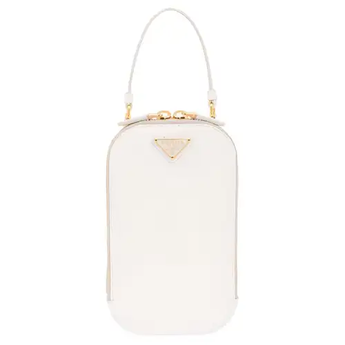 PRADA Saffiano Leather Handbag Mini Women's White