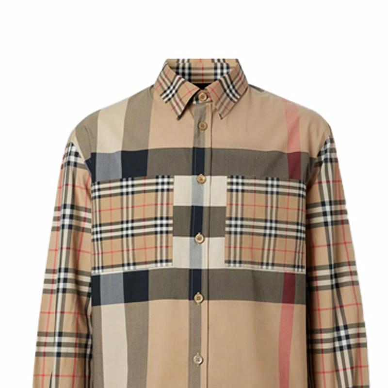 Мужская рубашка Burberry (бежевая) — фото 5