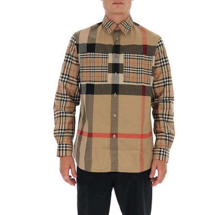 Мужская рубашка Burberry (бежевая) — фото 2