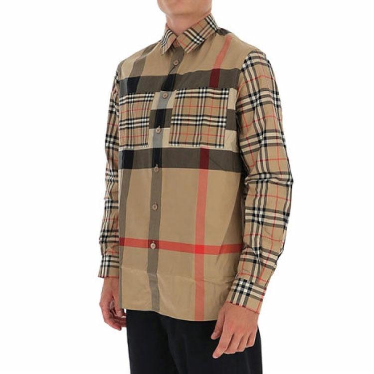 Мужская рубашка Burberry (бежевая) — фото 4