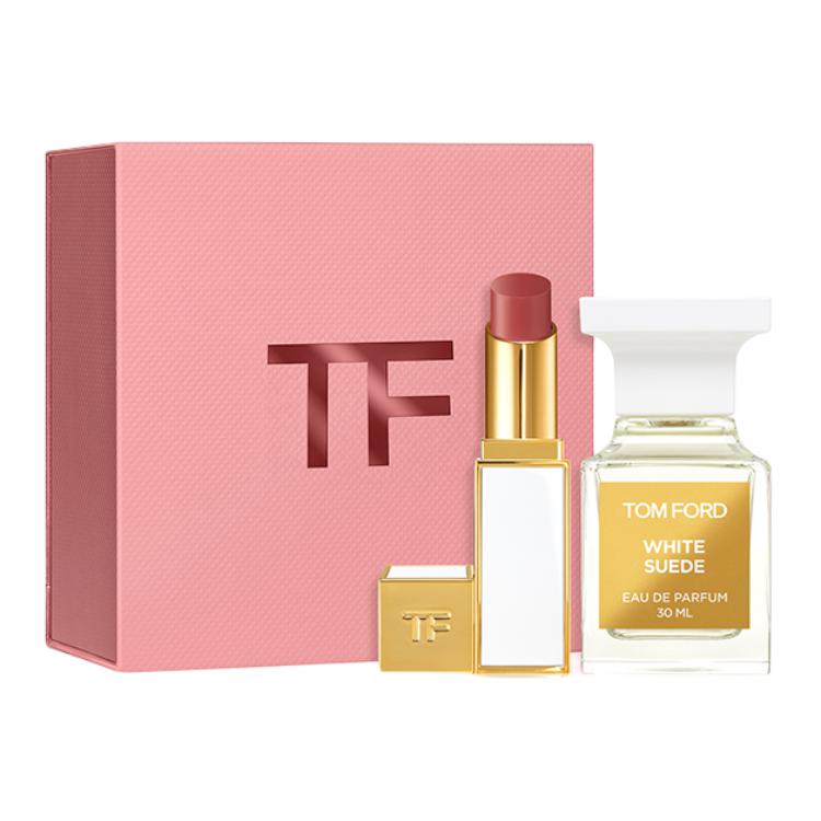 TOM FORD White Musk Slim White Lipstick Box Limited Edition Perfume Sets Eau De Parfum EDP Saffron Rose 3.3g+30ml