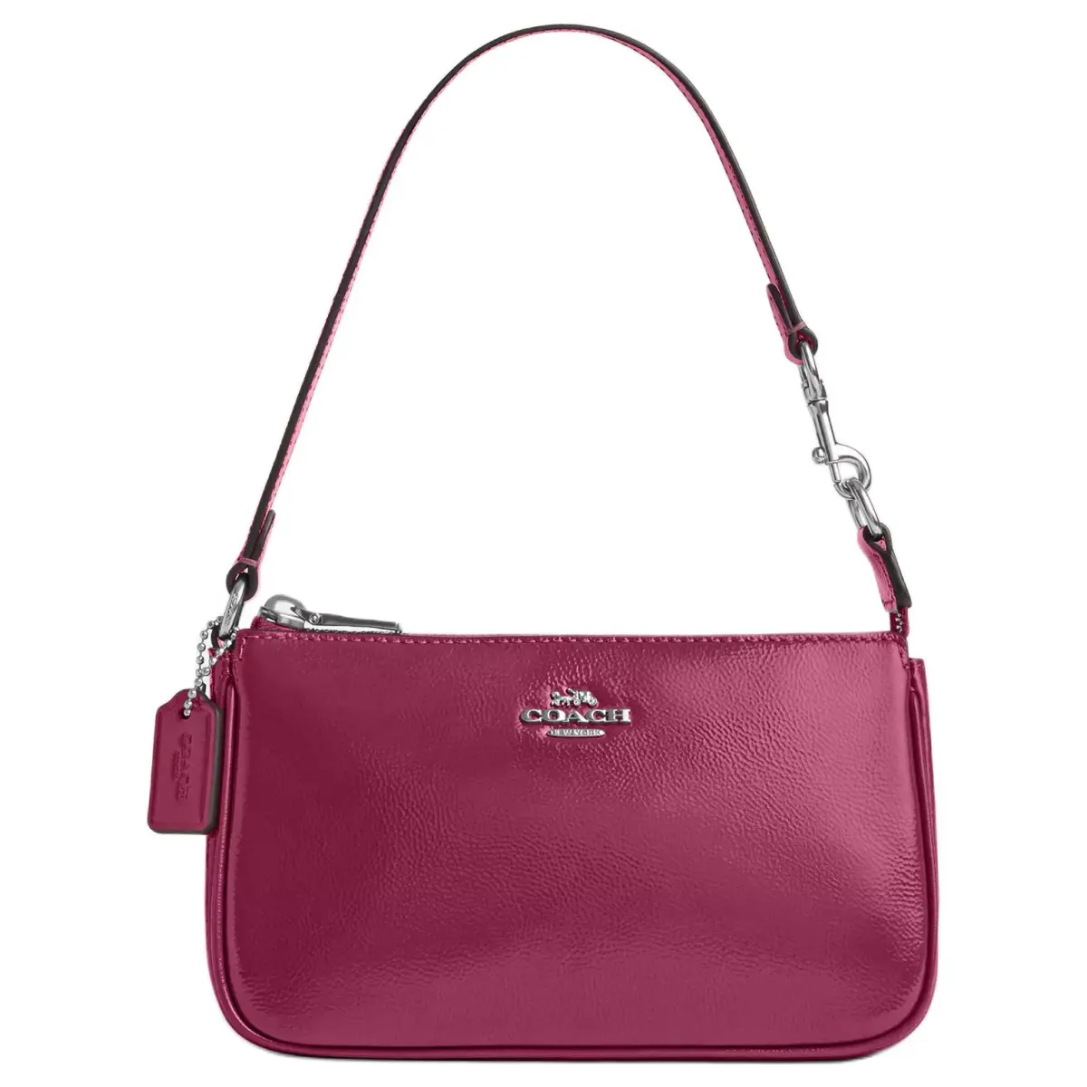 COACH Nolita Patent Leather Handbag Small Women's Silver & Pink
