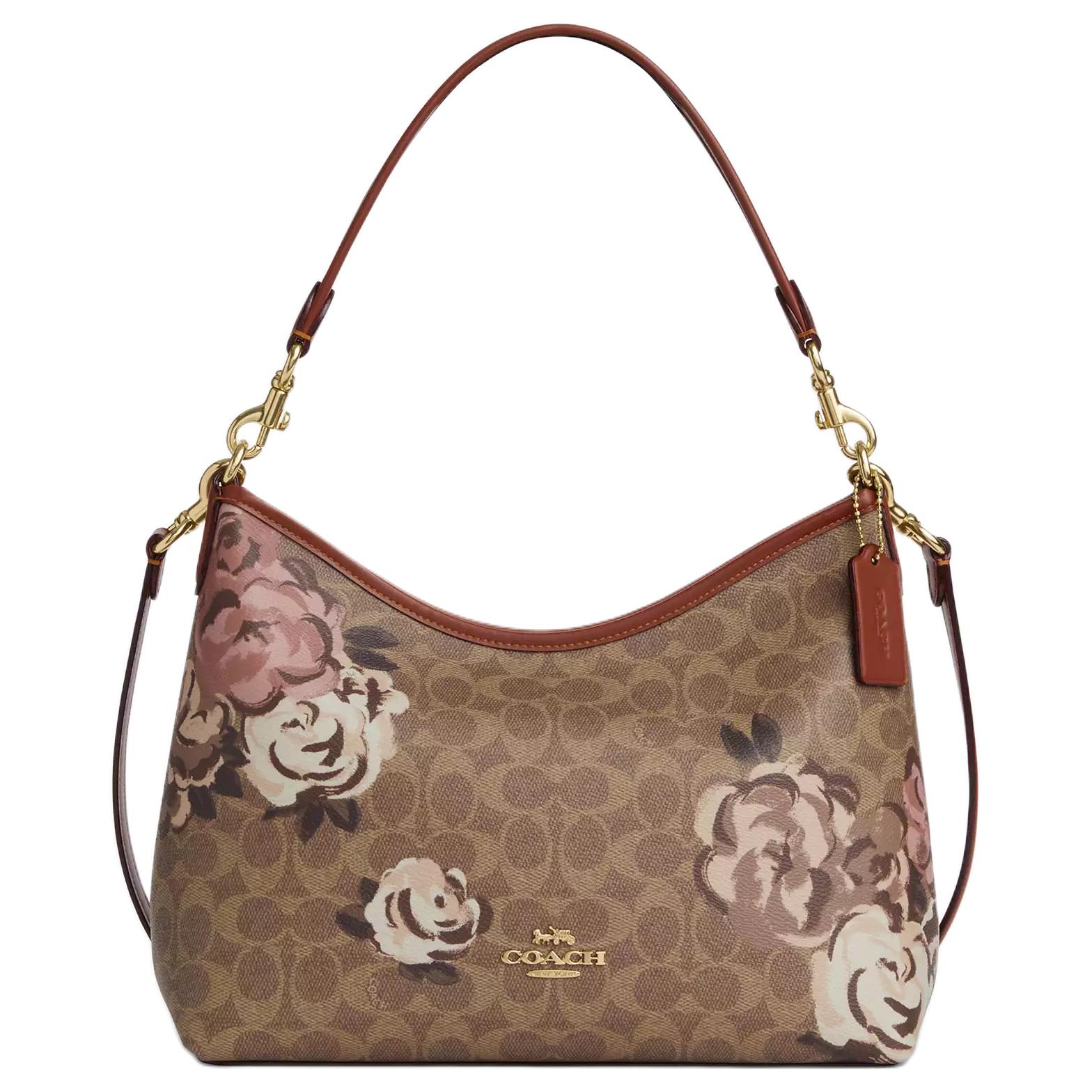 Женская сумка COACH Laurel Signature 31 (золотисто-коричневая)