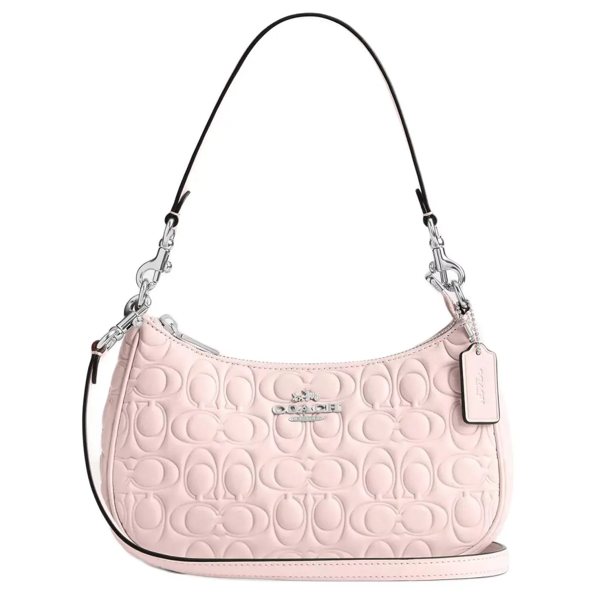 COACH Teri Leather Shoulder Bag Medium Women's Pink