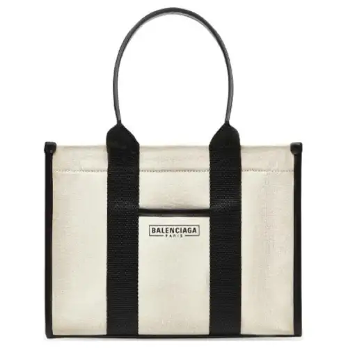 Balenciaga Detachable Strap Canvas Tote Canvas Bag Handbag Women's Beige