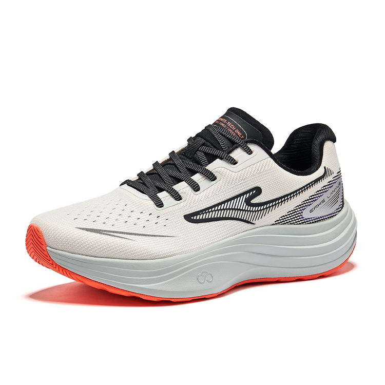 Erke Luanyu Cushioning Lightweight Rebound Low top Casual Training Running Shoes Men’s Microcrystal White Jet Black