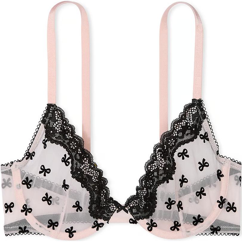 Женский бюстгальтер Victoria's Secret (розовый с принтом)