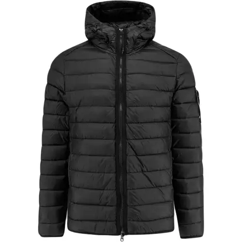 STONE ISLAND Logo Patch Hooded Zip Up Jacket
