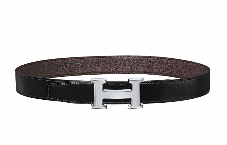Мужской ремень Hermes Constance / (коричнево-черный)