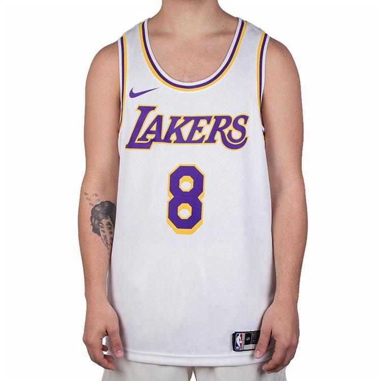Мужская майка Nike NBA Lakers Kobe Bryant #8 (белая) — фото 3