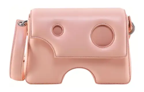 OFF WHITE Leather Cheese Bag, Crossbody Bag, Shoulder Bag Women's Pink