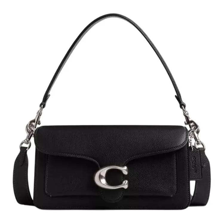 COACH Tabby Leather Portable Crossbody Bag, Shoulder Bag Medium Women's Silver & Black
