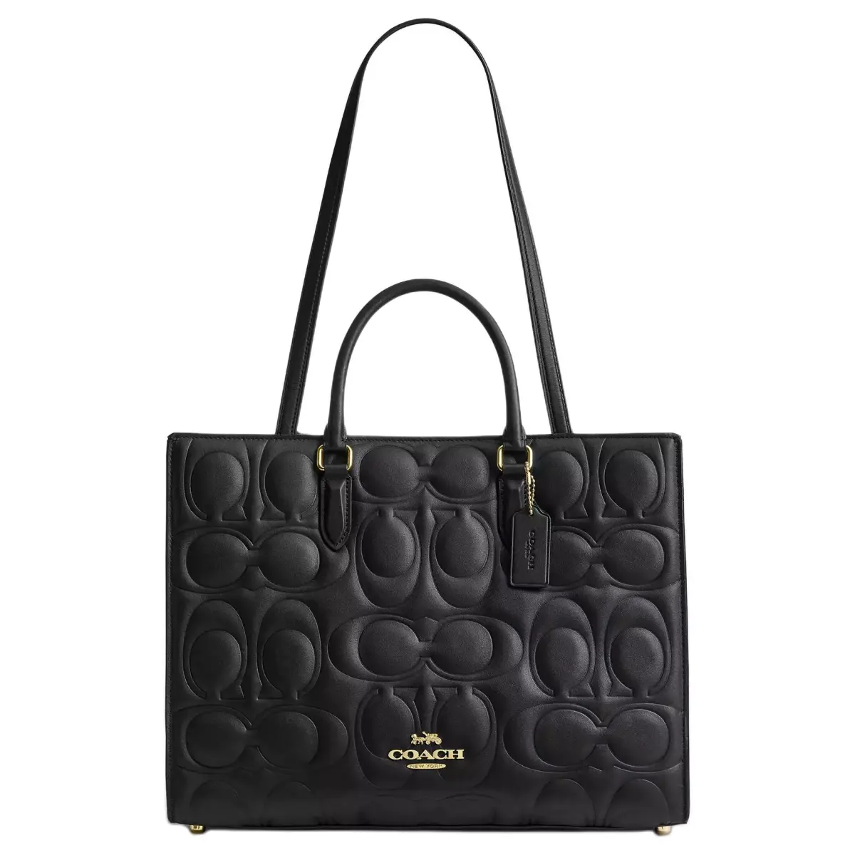 COACH Maggie Leather Tote Bag, Shopping Bag, Shoulder Bag, Handbag Large Women's Black