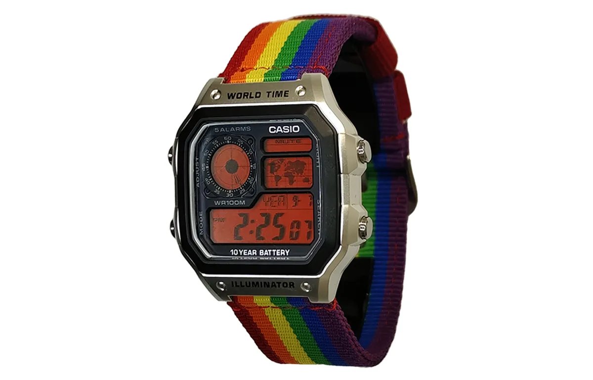 CASIO Custom Collection Quartz Movement Silicone Strap Watch Unisex Black Dial