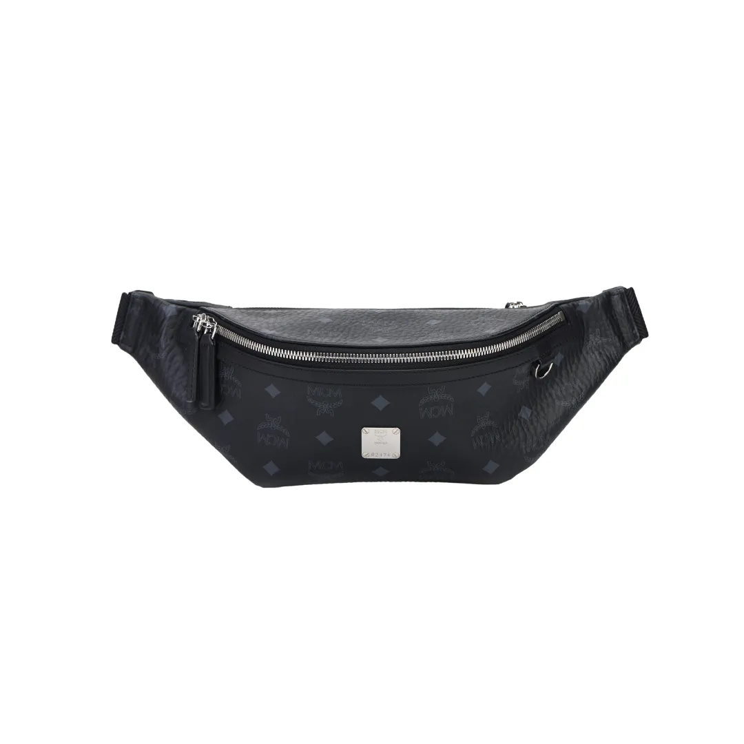 MCM Slim Fursten Belt Bag Medium Visetos Black