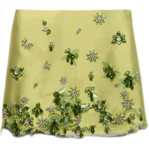 PRADA Embellished Raw Cut Hem Mini Skirt